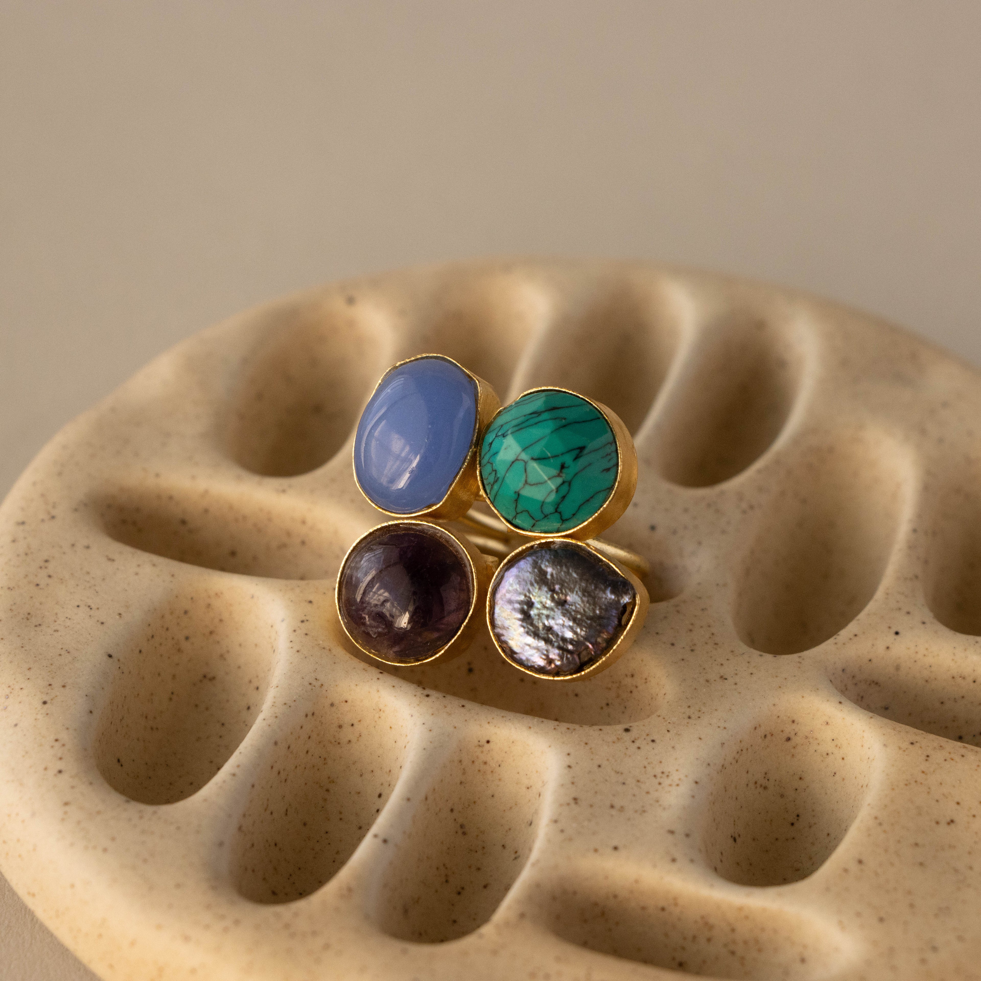 Ocean Gemstone Statement Ring