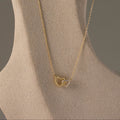 Interlocking Pave Twisted Heart Necklace