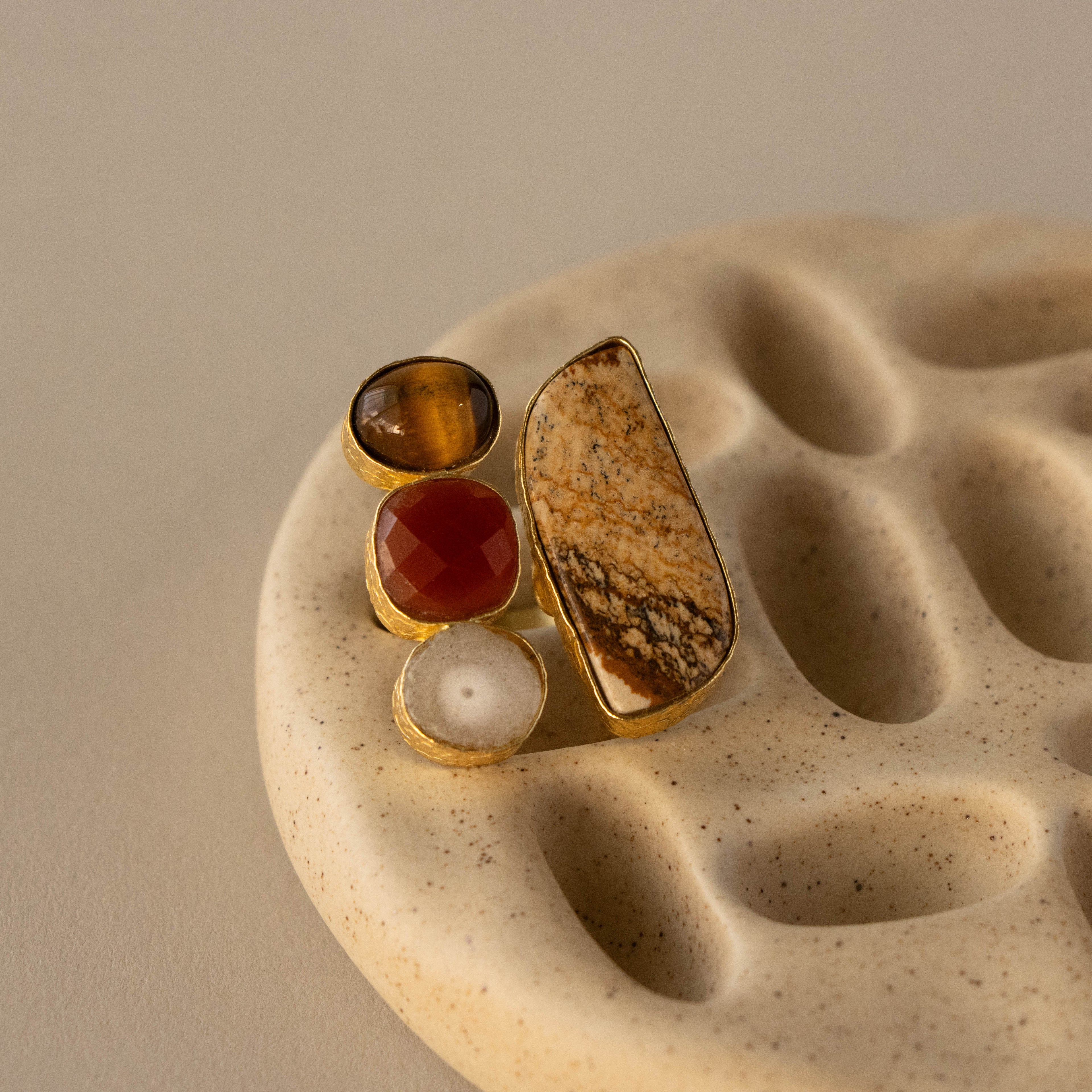 Organic Terra Gemstone Statement Ring