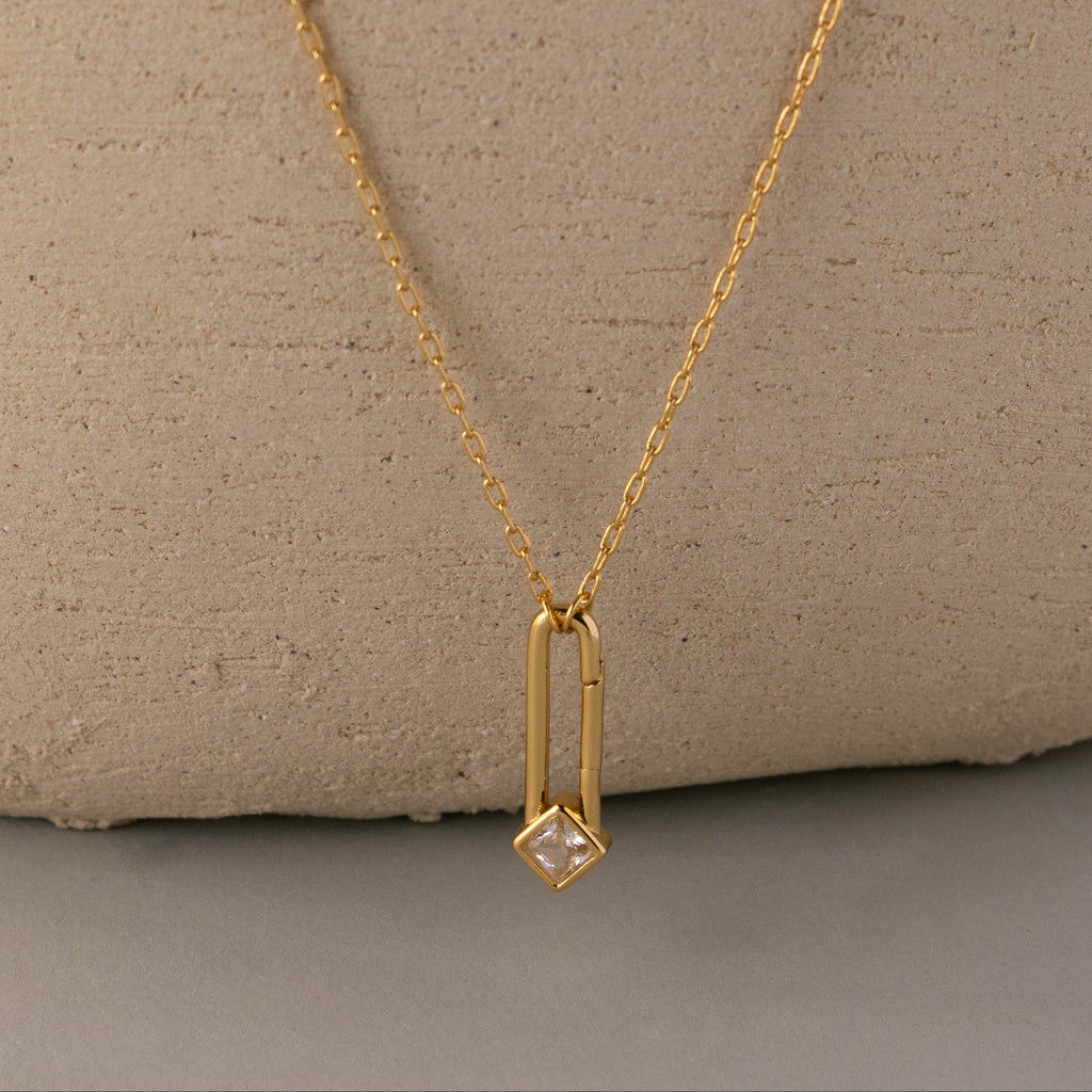 Diamond Barrette Clasp Necklace