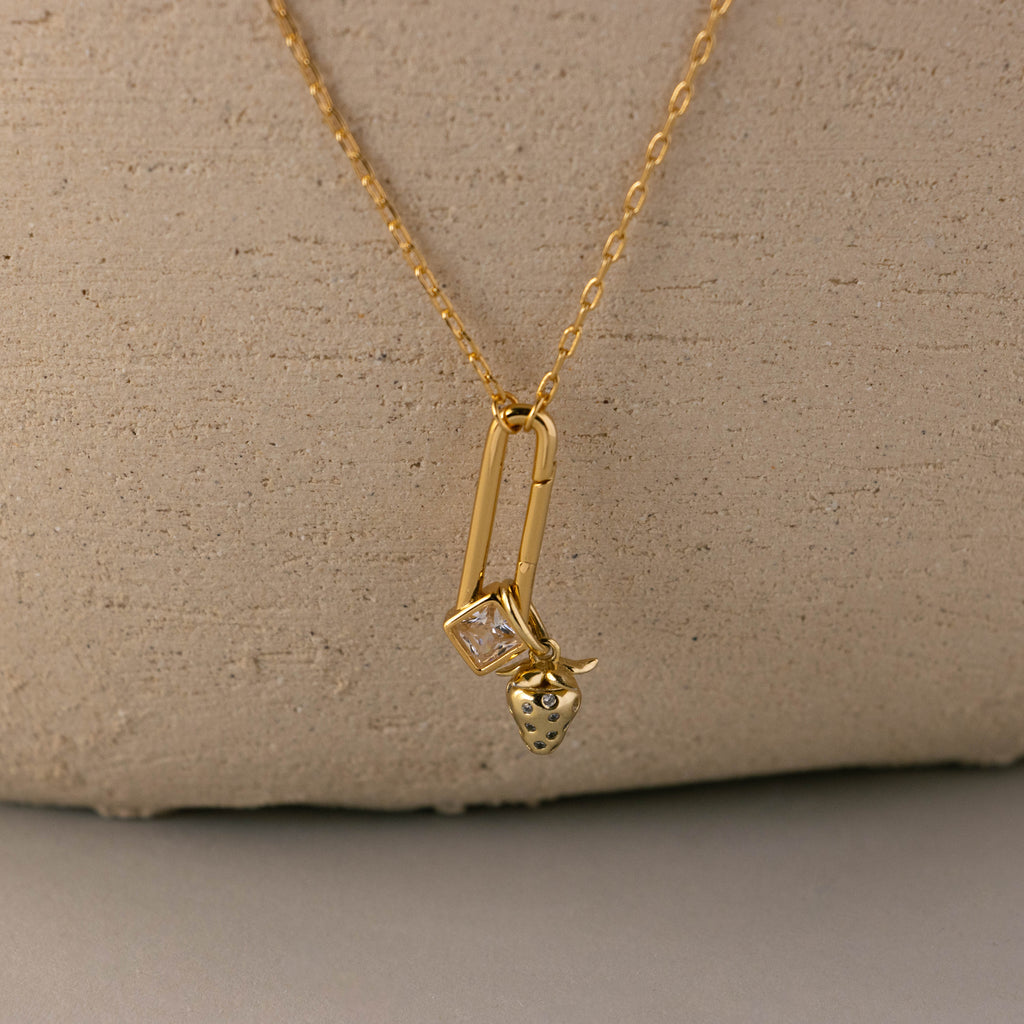 Diamond Barrette Clasp Necklace