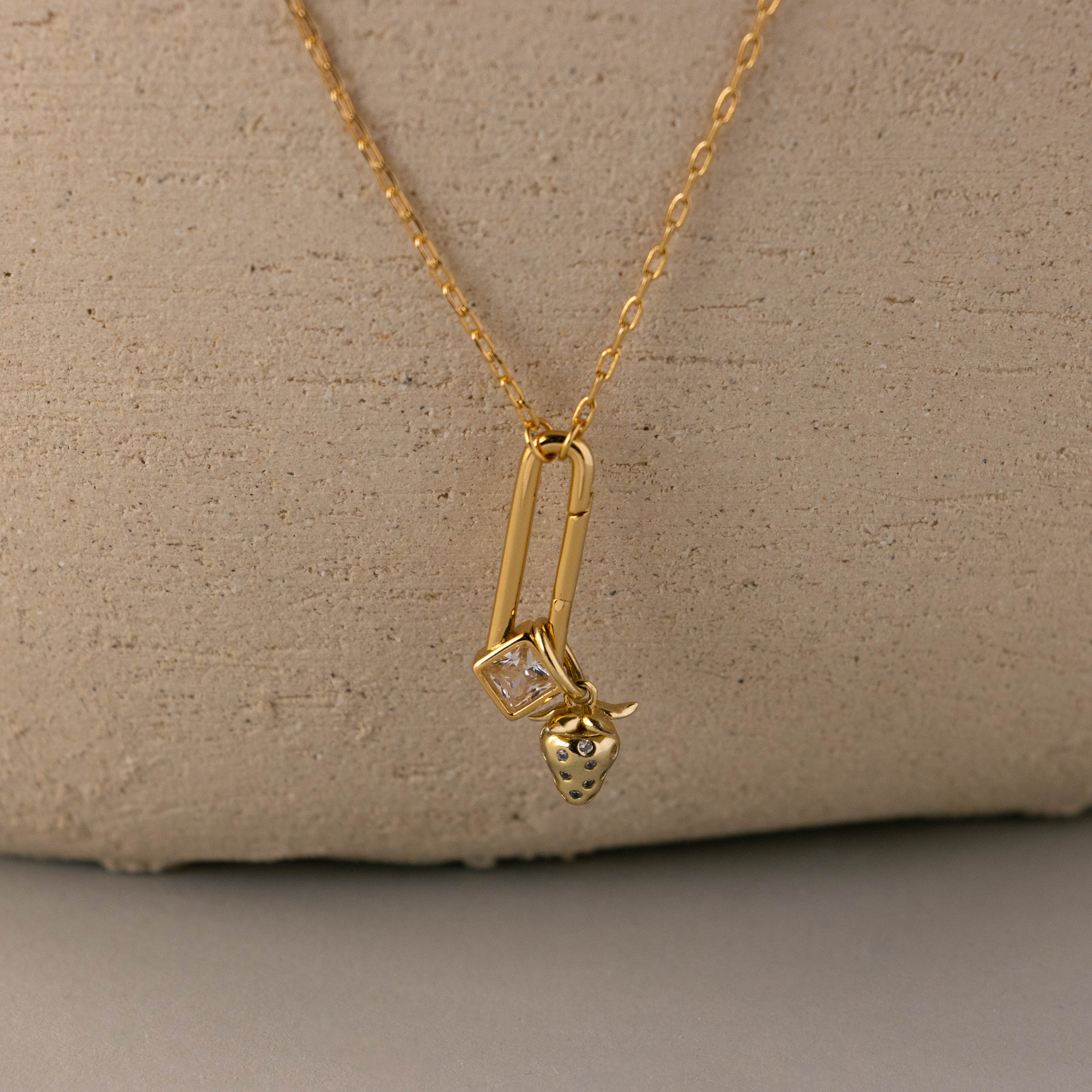 Diamond Barrette Clasp Necklace