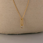 Pear Diamond Clip Necklace