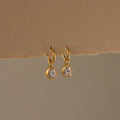 Dangling Diamond Teardrop Huggies