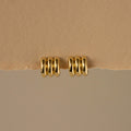 Triple Ridge Hoop Studs