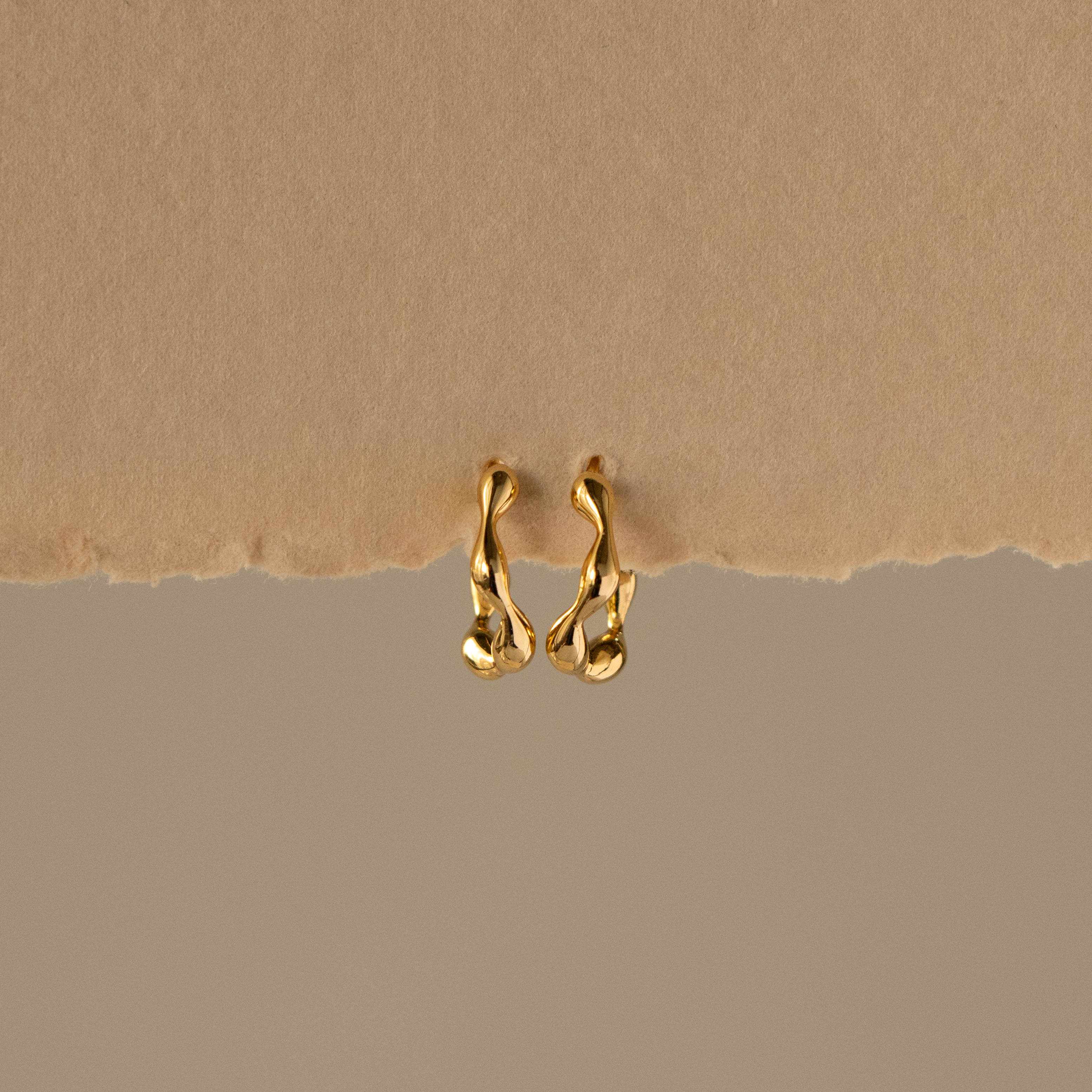 Organic Wave Huggie Studs