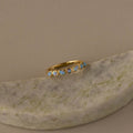 Blue Opal Teardrop Eternity Ring