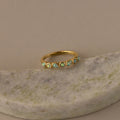 Green Opal Teardrop Eternity Ring