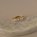 White Opal Teardrop Eternity Ring