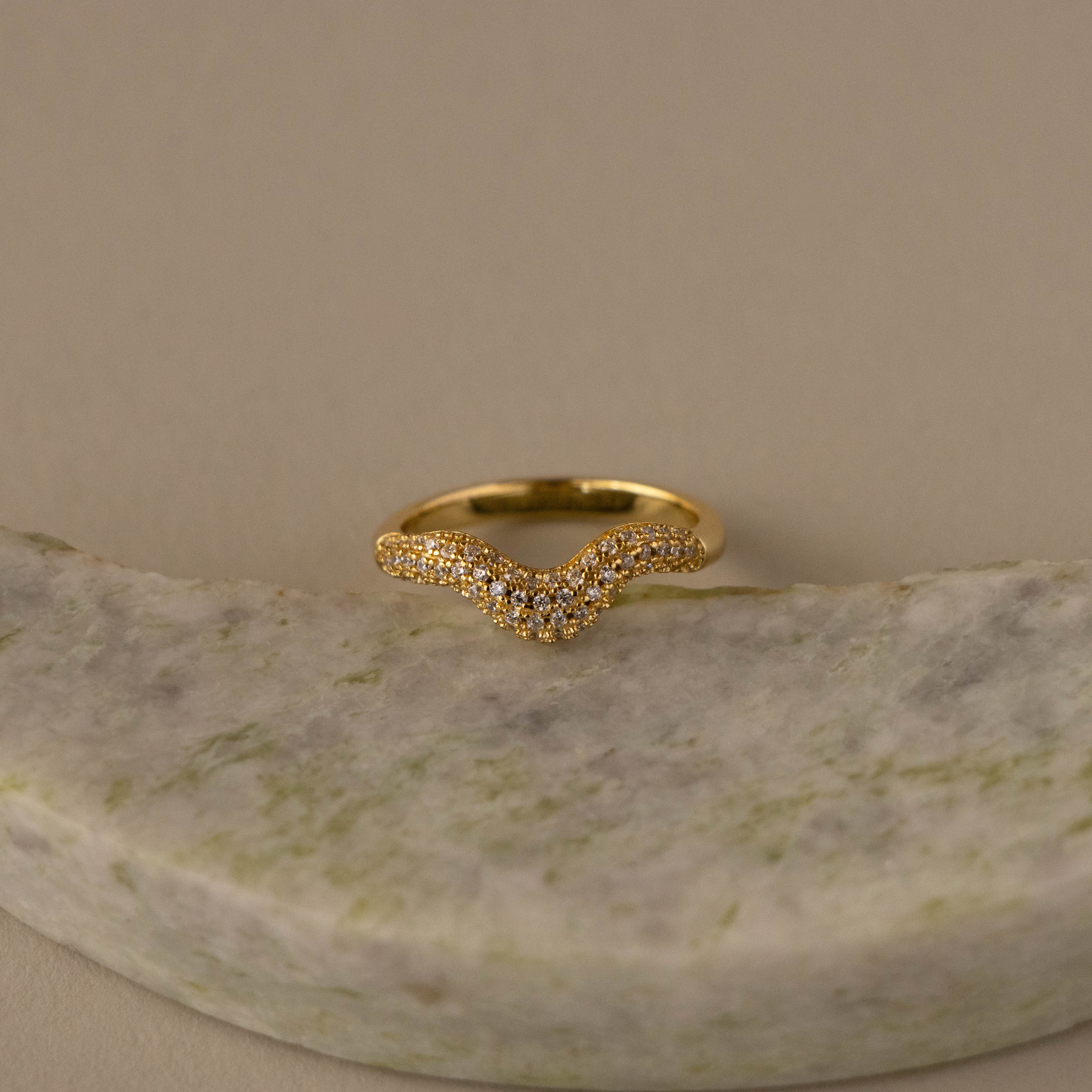 Chunky Pave Wave Ring