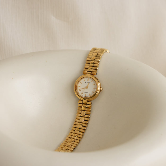 Vintage Creo Round Gold Watch