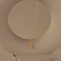 Pave Bar Trio Pendant Necklace