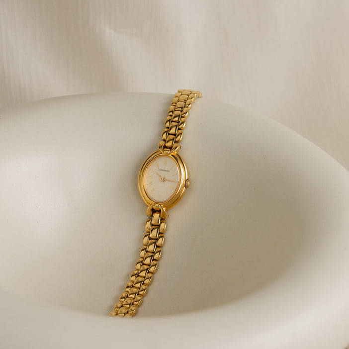 Vintage Orient Oval Gold Watch