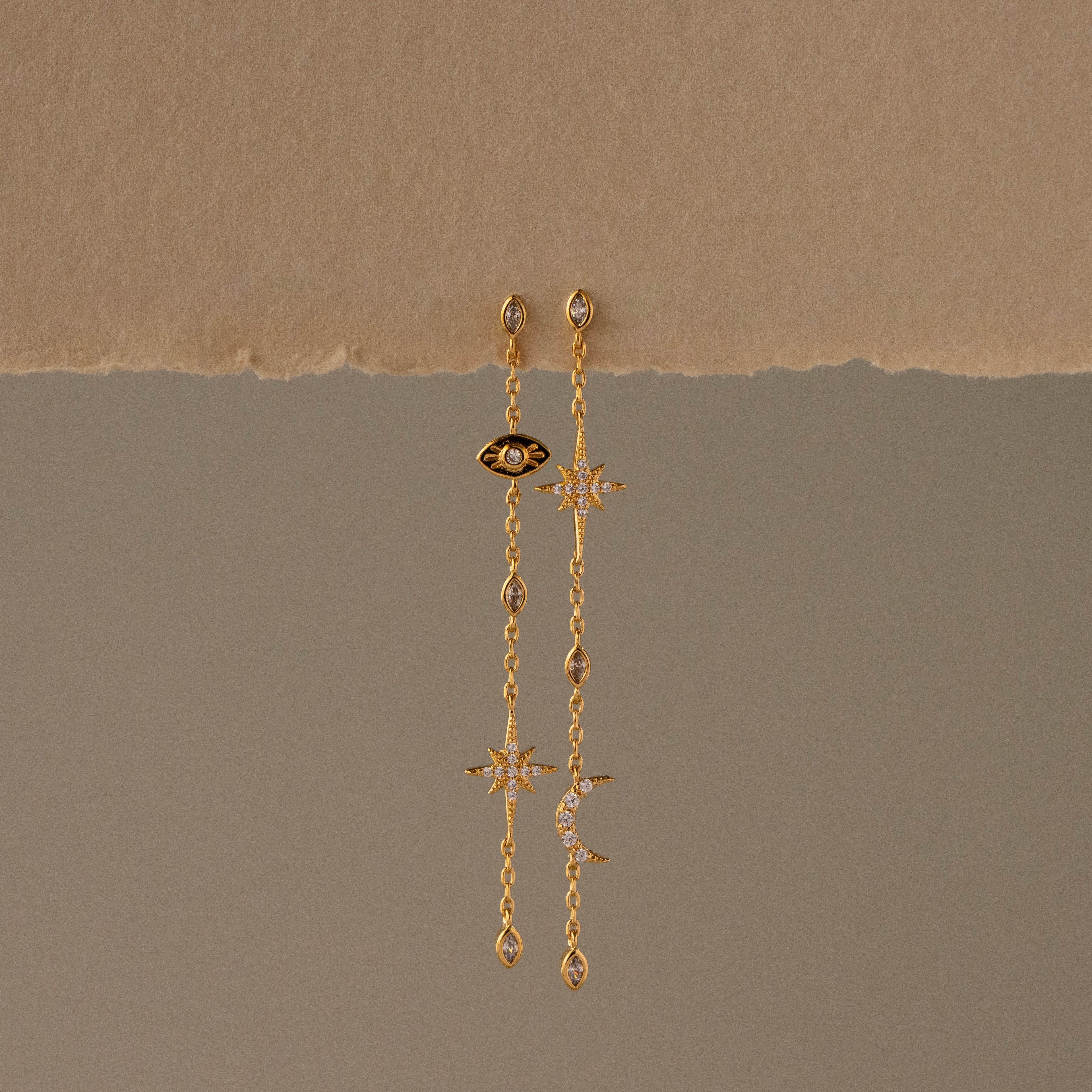 Celestial Diamond Chain Studs