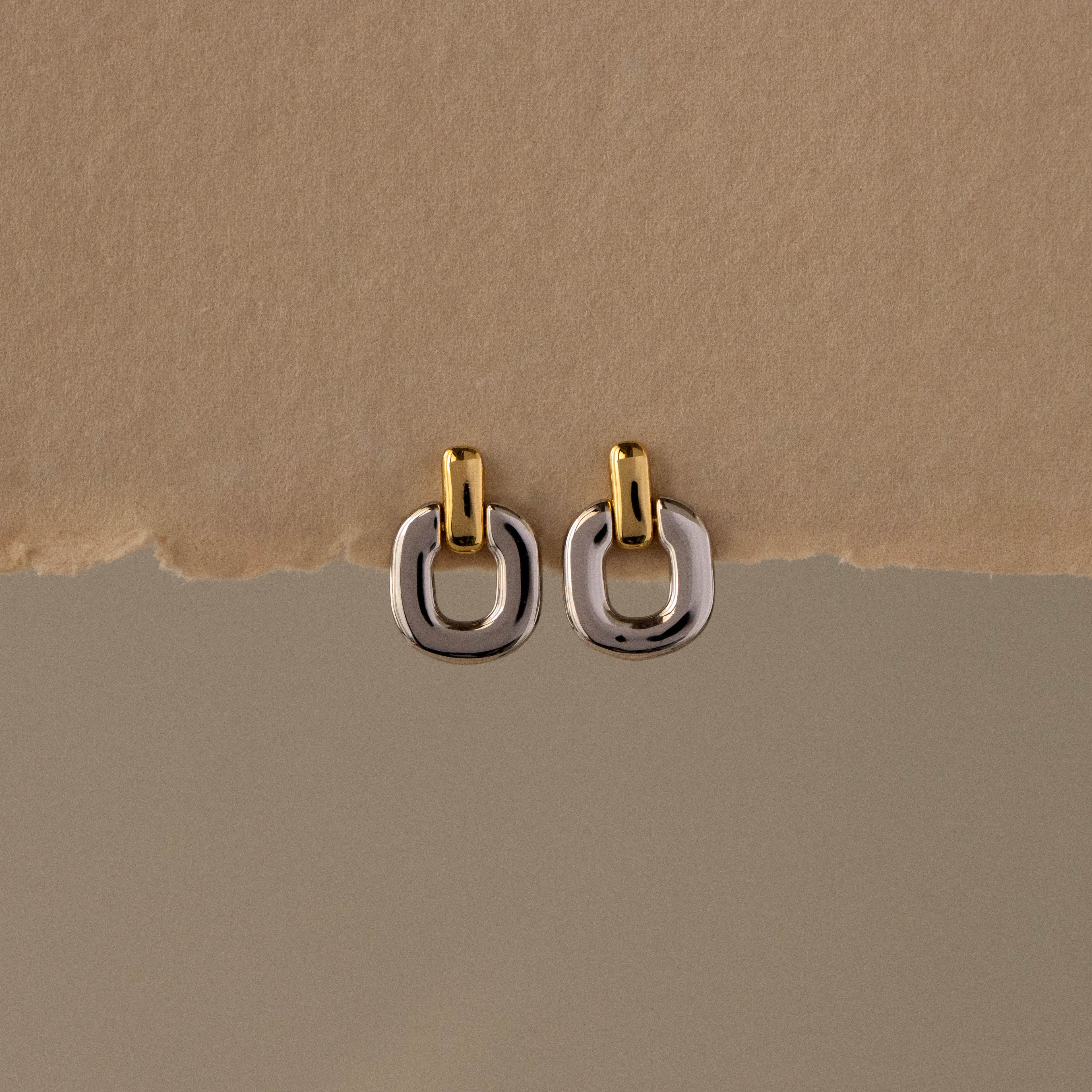 Dainty Mixed Metal Link Studs