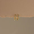 Mixed Bezel Blue Opal Huggies
