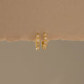 Mixed Bezel White Opal Huggies