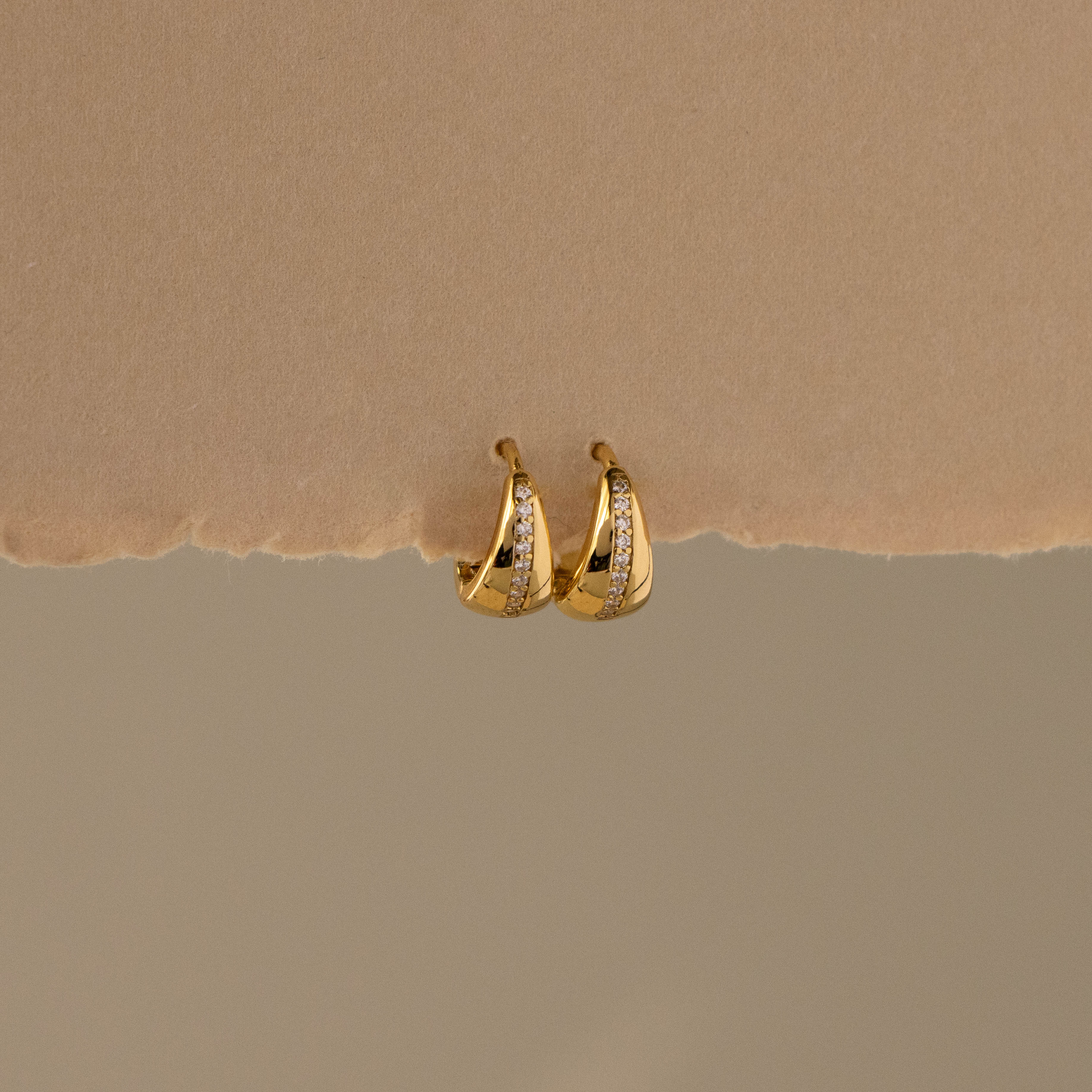 Pave Channel Dome Huggies