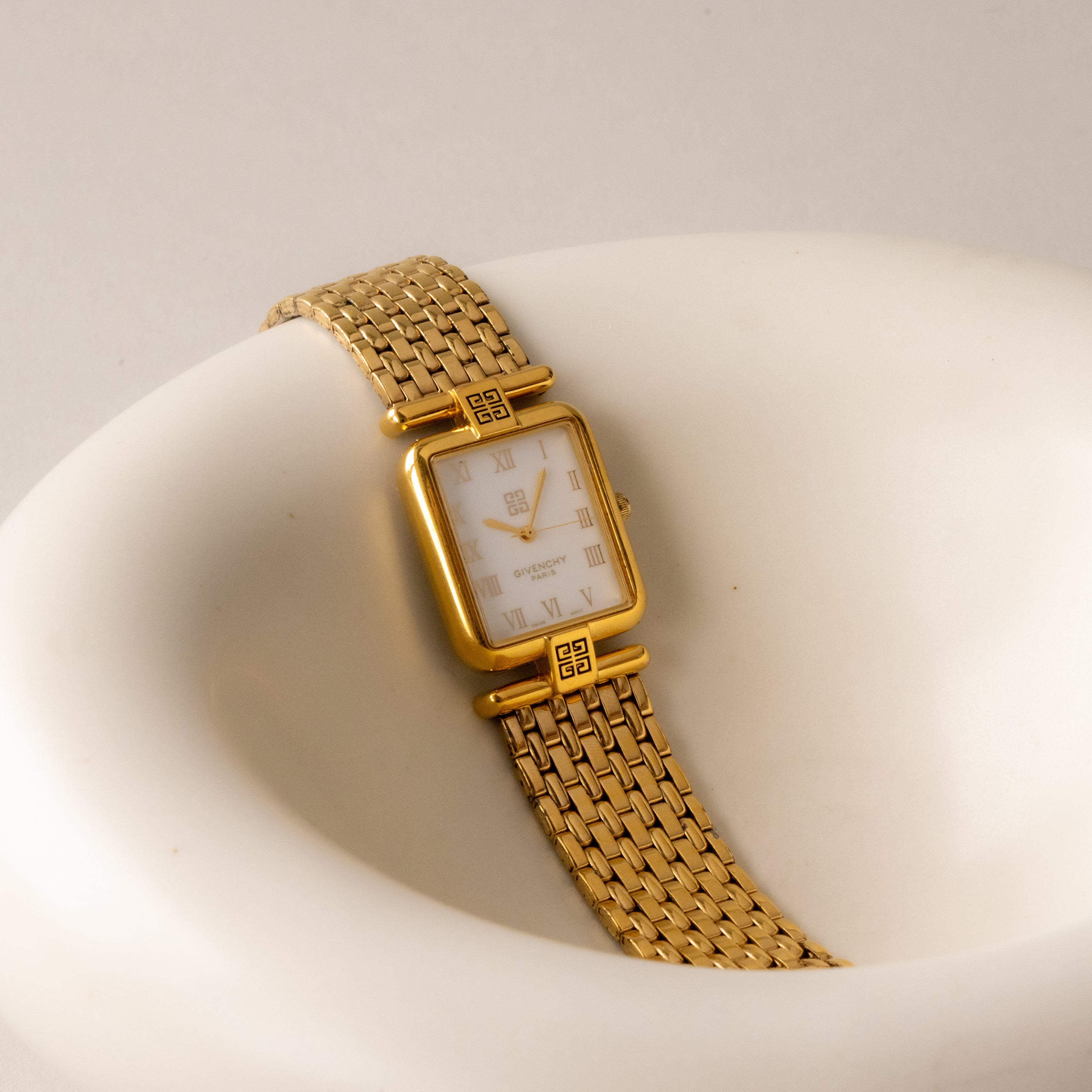 Vintage Givenchy Swiss Square Gold Watch