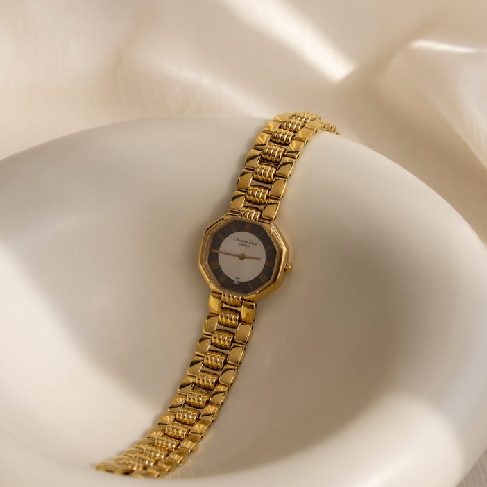 Vintage Christian Dior Octagon Gold Watch