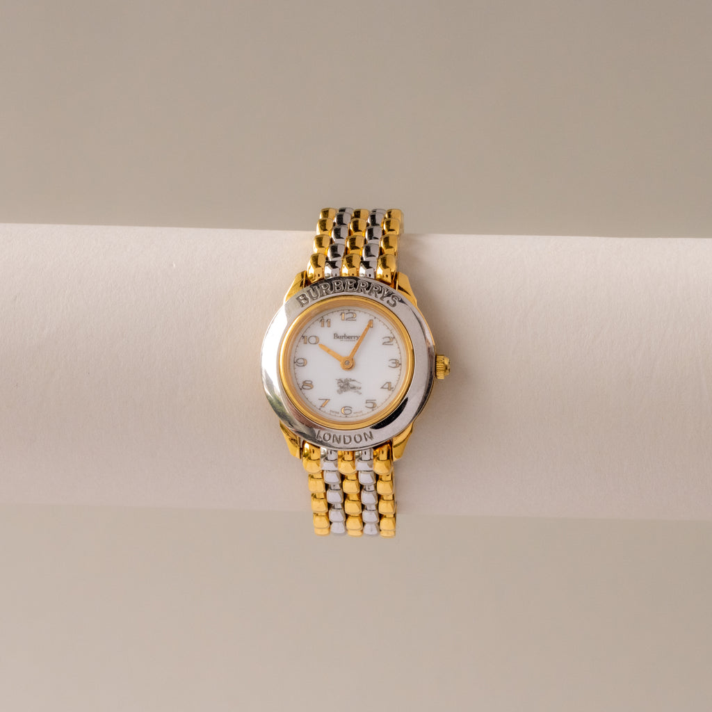 Vintage Burberrys Swiss Nova Two Tone Women's Watch | Caitlyn Minimalist