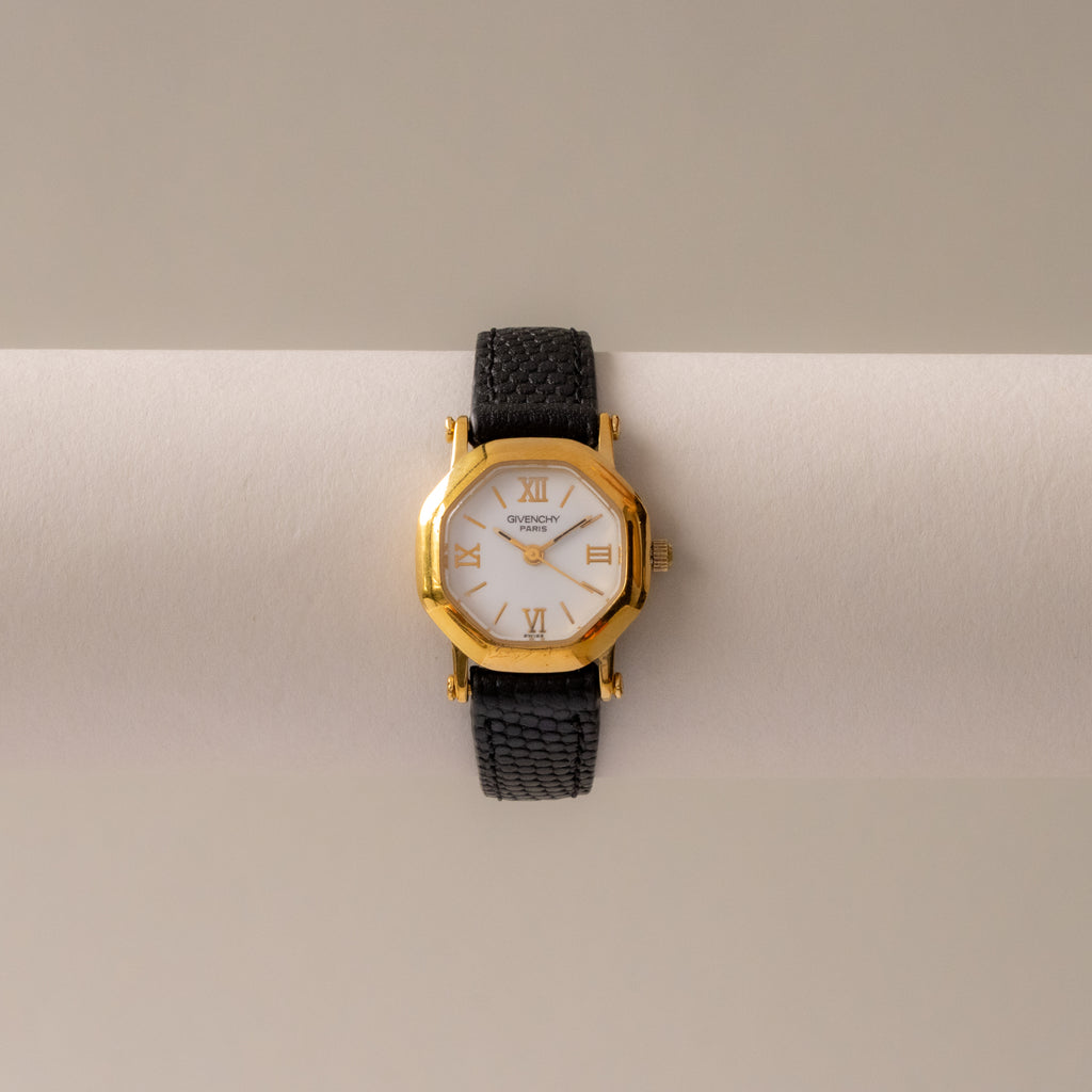 Vintage Givenchy Swiss Octagonal Gold Watch