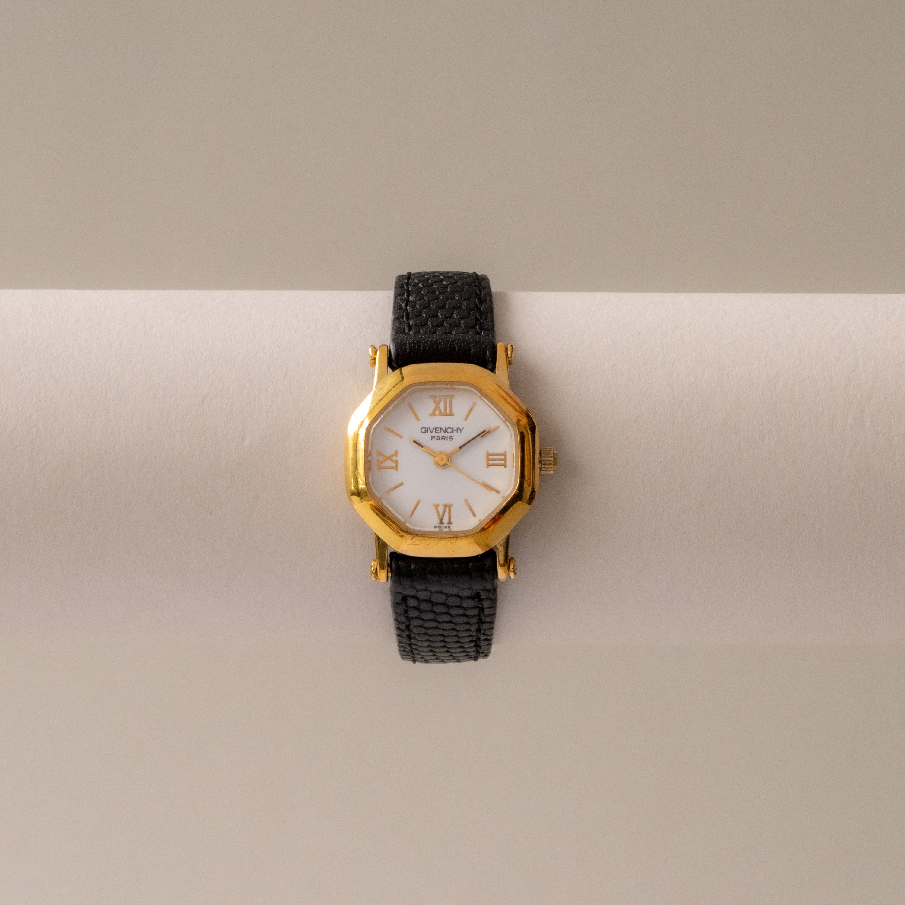 Vintage Givenchy Swiss Octagonal Gold Watch