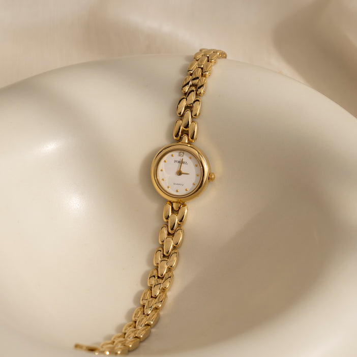 Vintage Forbel Round Gold Watch