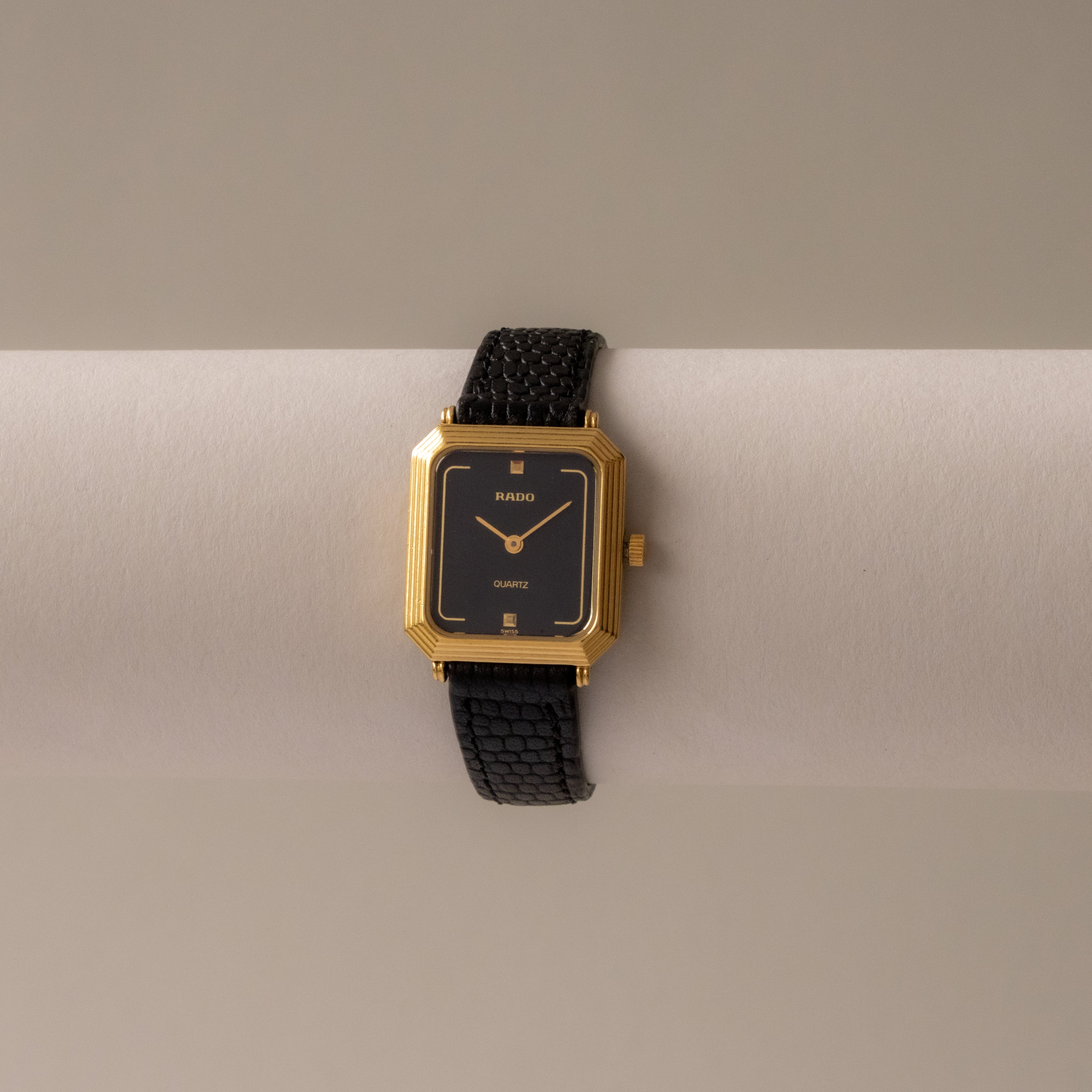 Vintage Rado Swiss Midnight Square Gold Watch