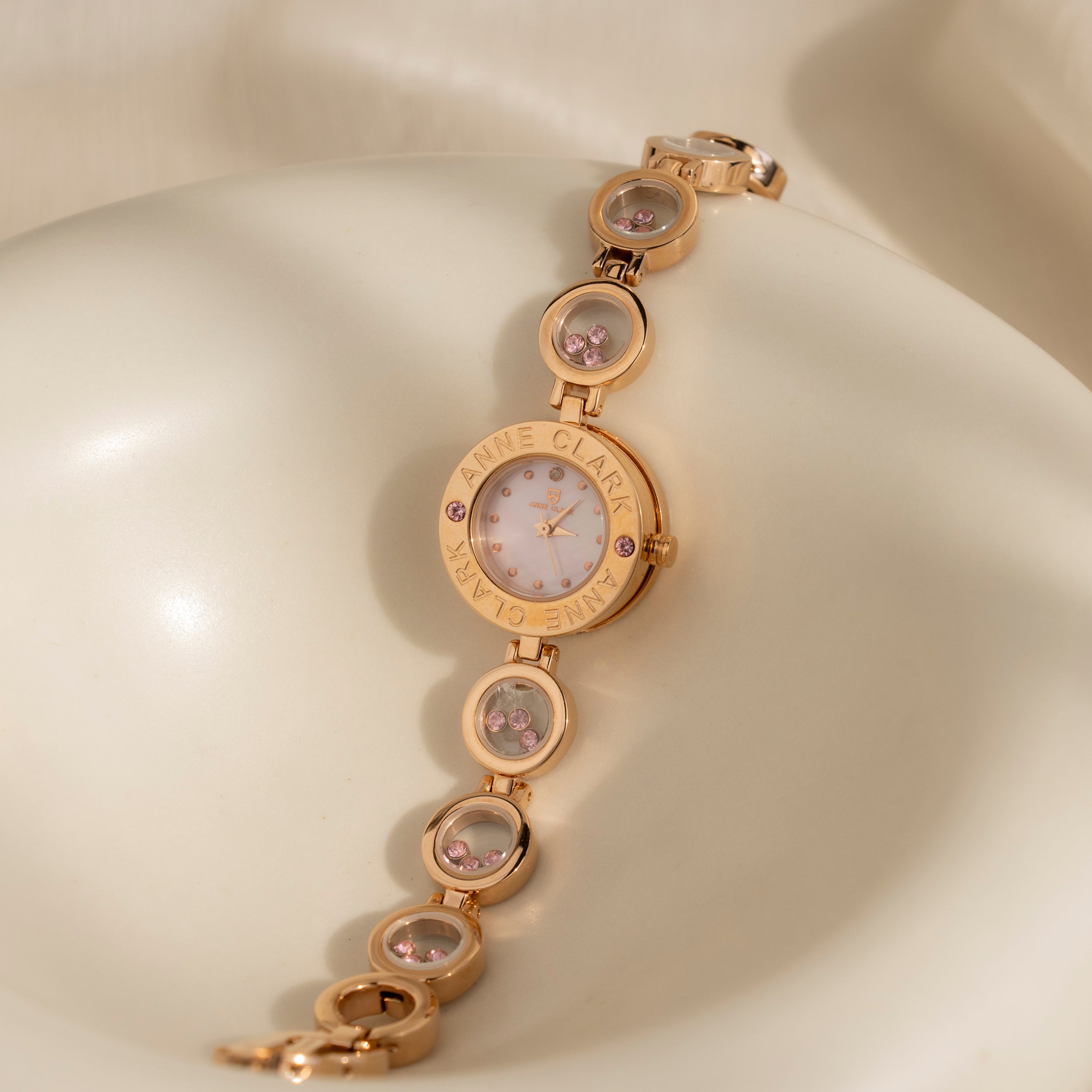 Vintage Anne Clark Round Rose Gold Watch