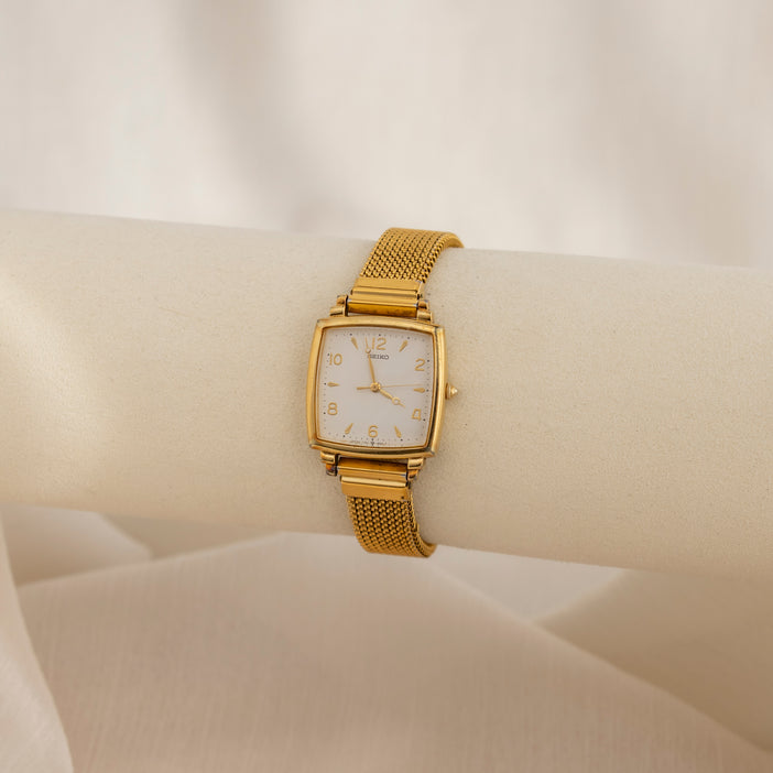 Vintage Seiko Bold Square Gold Watch