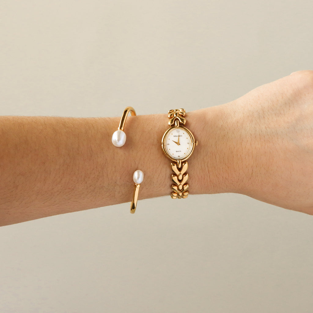 Vintage Nina Ricci Oval Gold Link Watch
