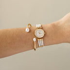 Vintage Vexcel Pave Pearl Gold Watch