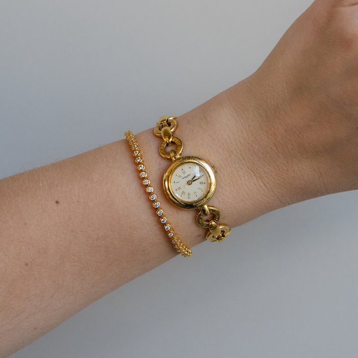 Vintage Marie Claire Round Link Gold Watch