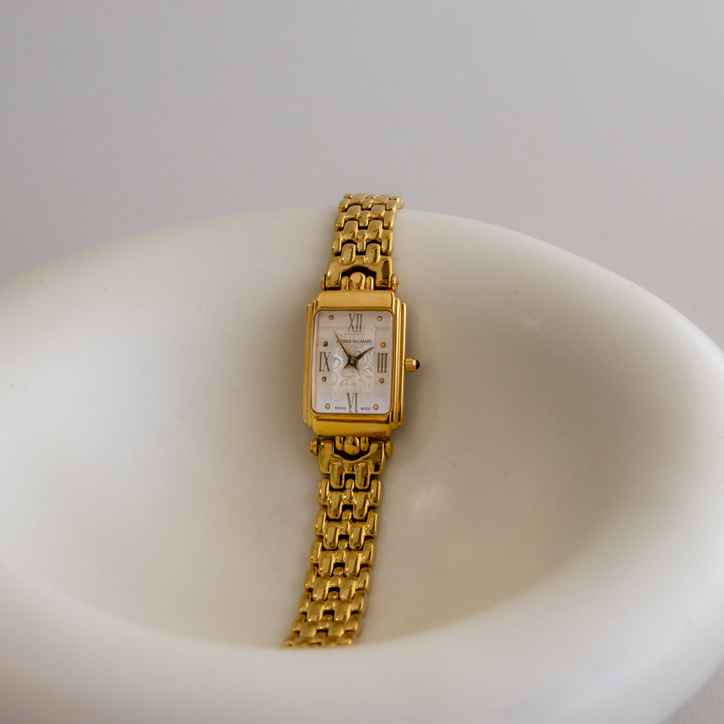 Vintage Pierre Balmain Swiss Filigree Gold Watch