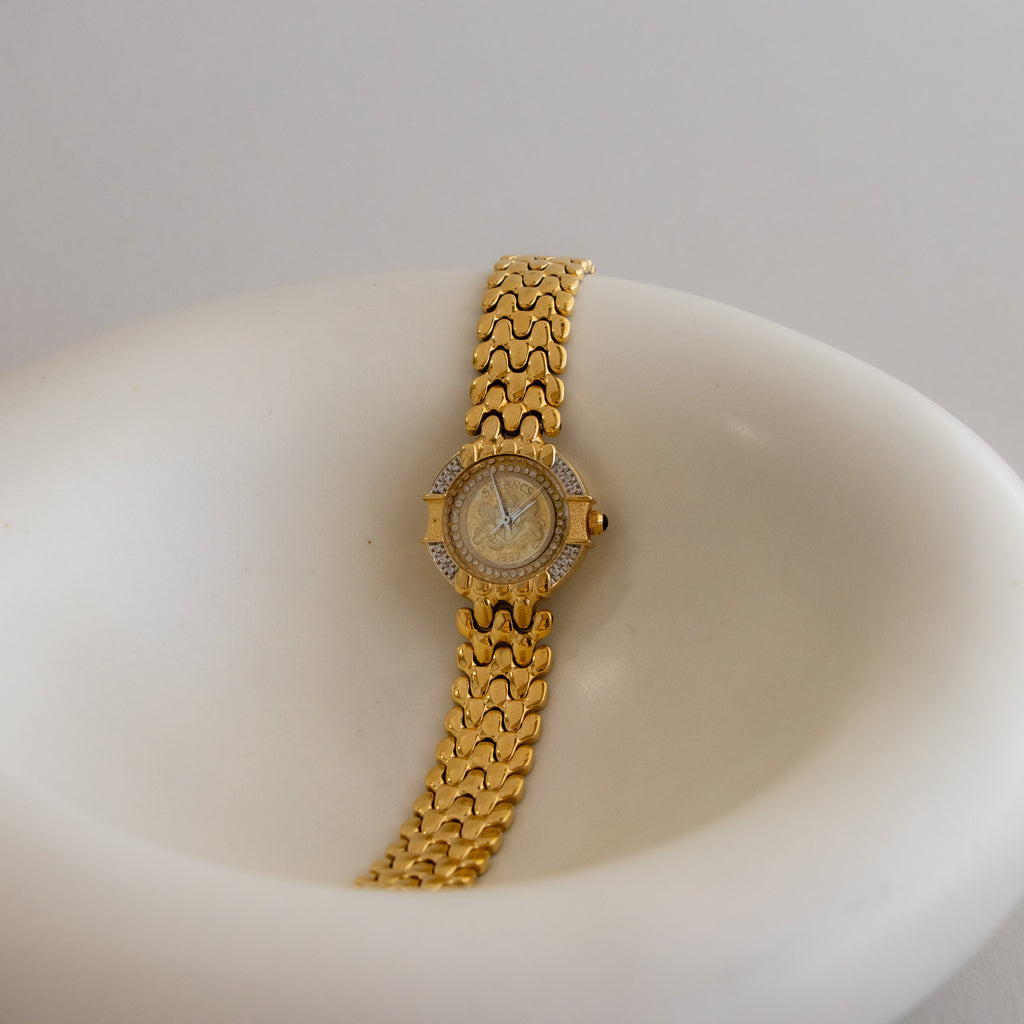 Rare Vintage Ricoh Pave Gold Watch