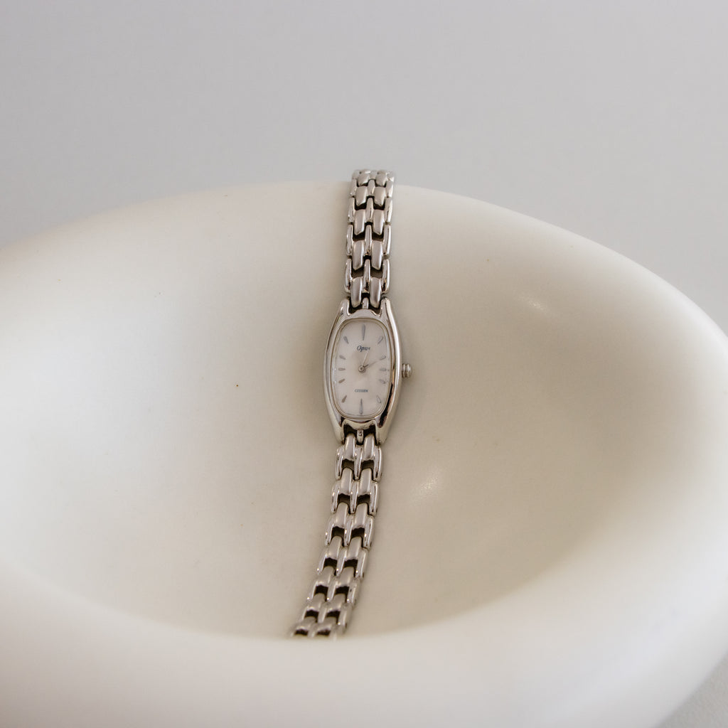 Vintage Citizen Opus Rectangular Silver Watch