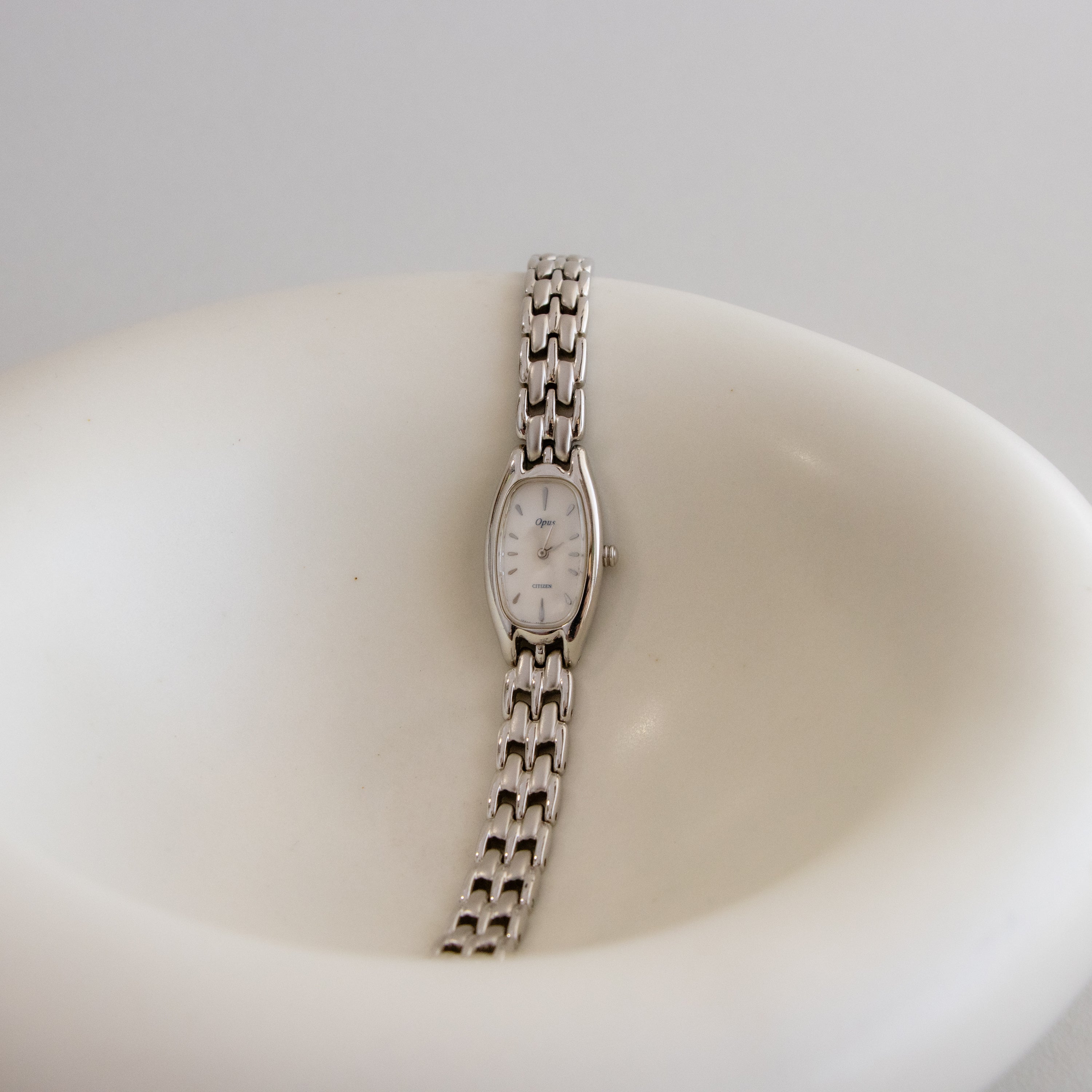 Vintage Citizen Opus Rectangular Silver Watch