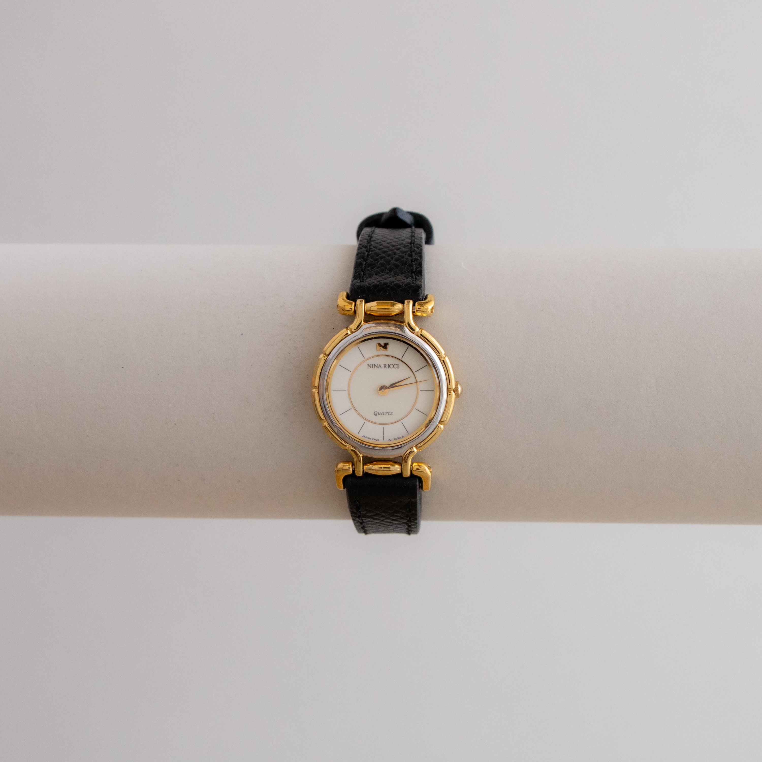 Vintage Nina Ricci Black Strap Two Tone Watch