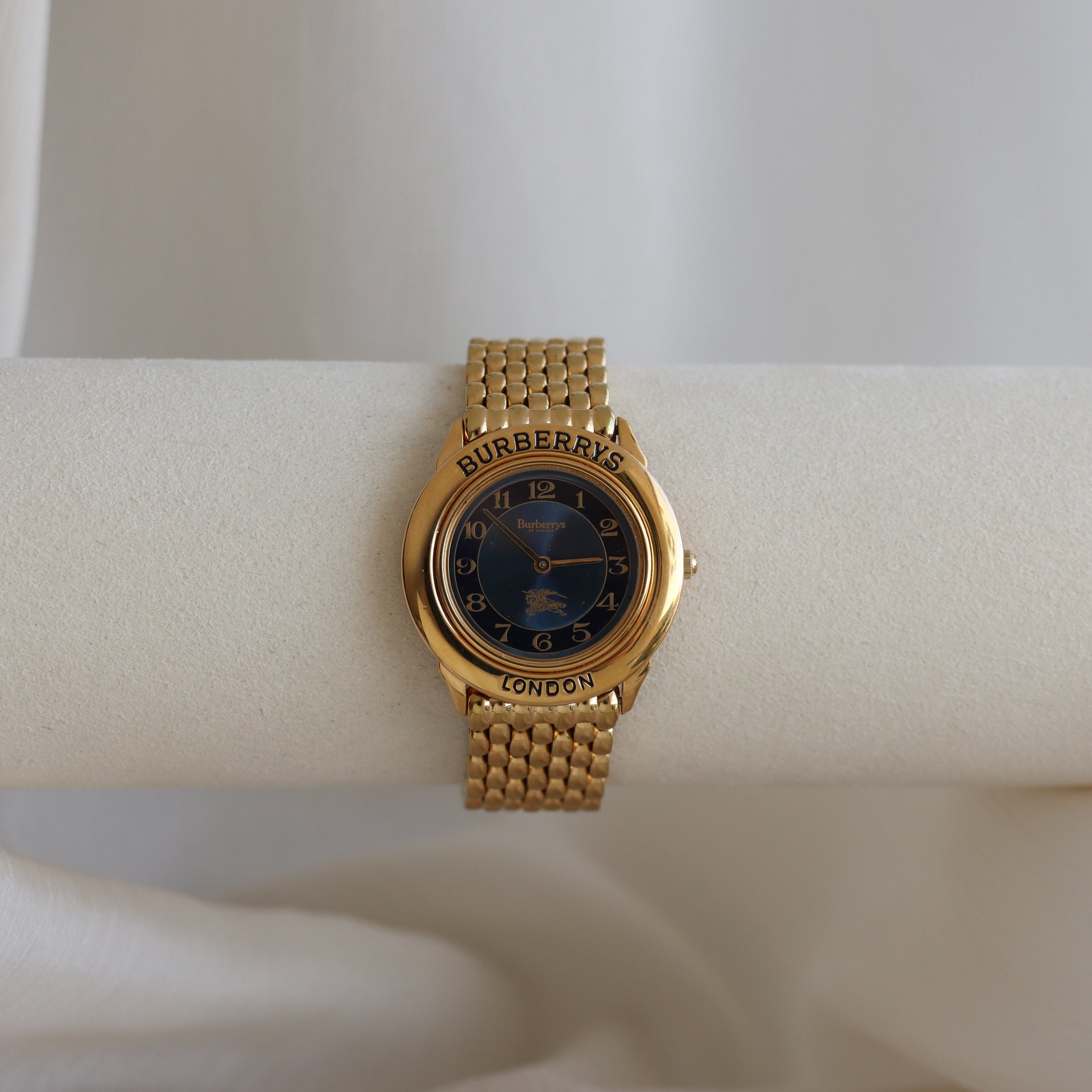 Vintage Burberry Black & Gold Watch