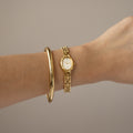 Vintage Vega Fill Oval Beaded Gold Watch