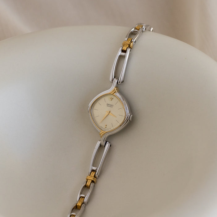 Vintage Seiko Thin Two Tone Watch