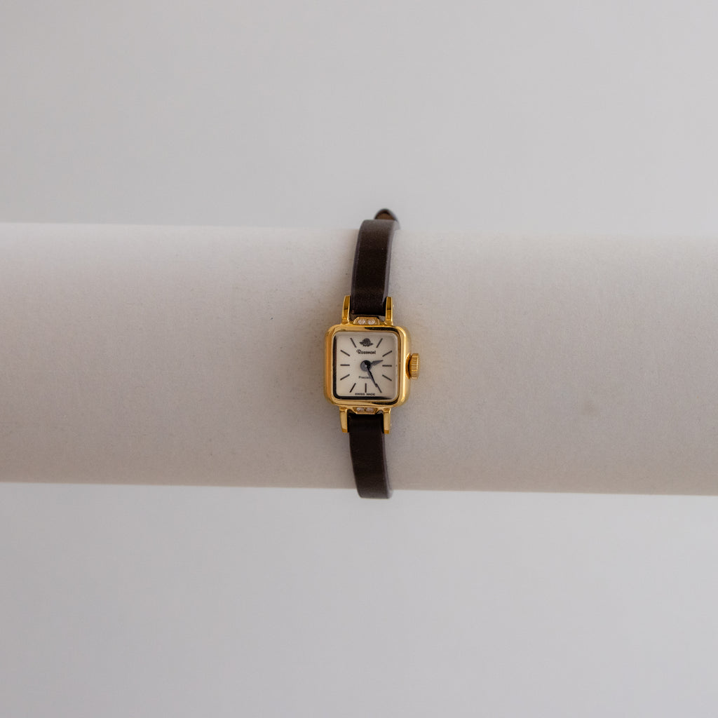 Vintage Rosemont Swiss Square Straps Gold Watch
