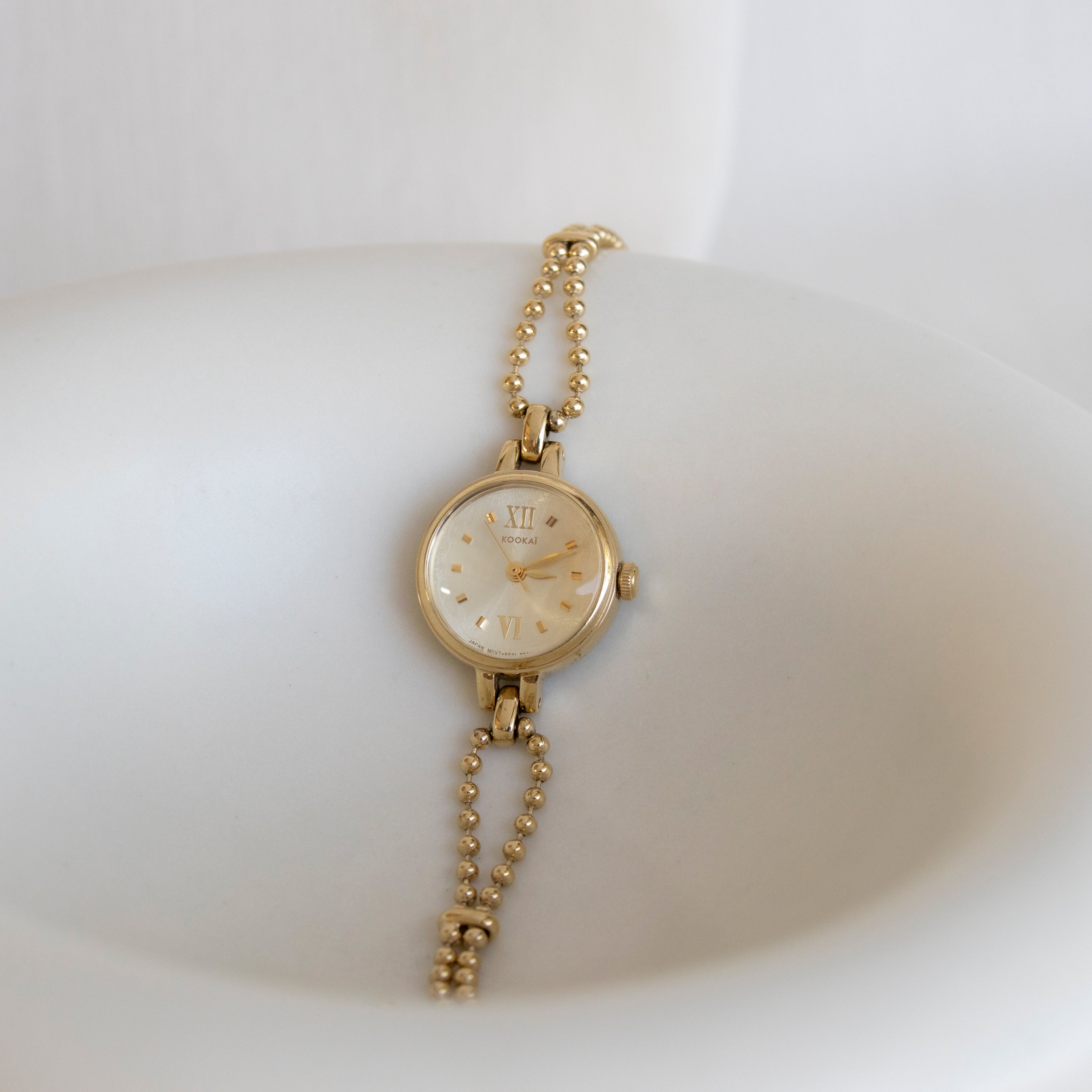 Vintage Kookai Round Beaded Gold Watch