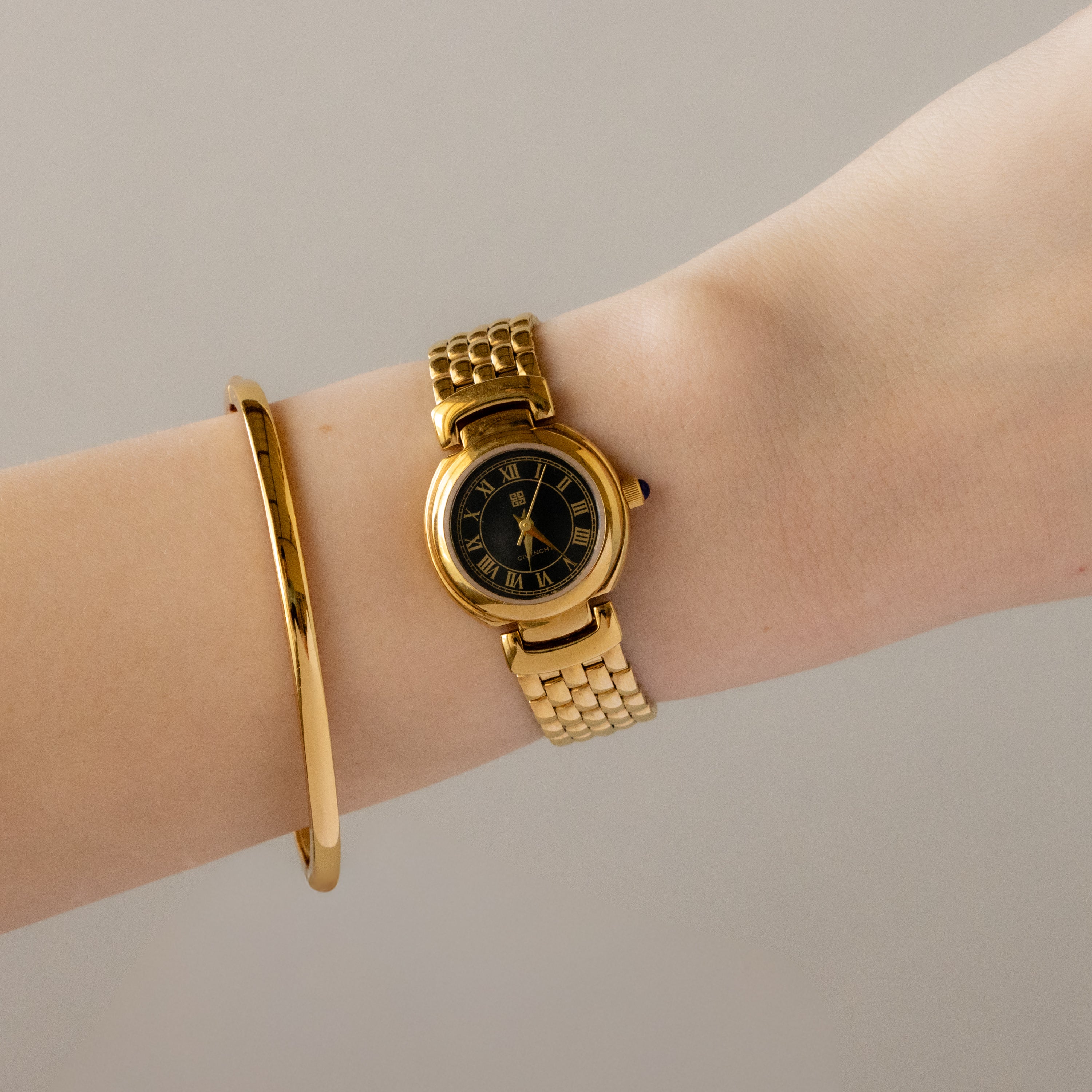 Vintage Givenchy Midnight Roman Gold Watch