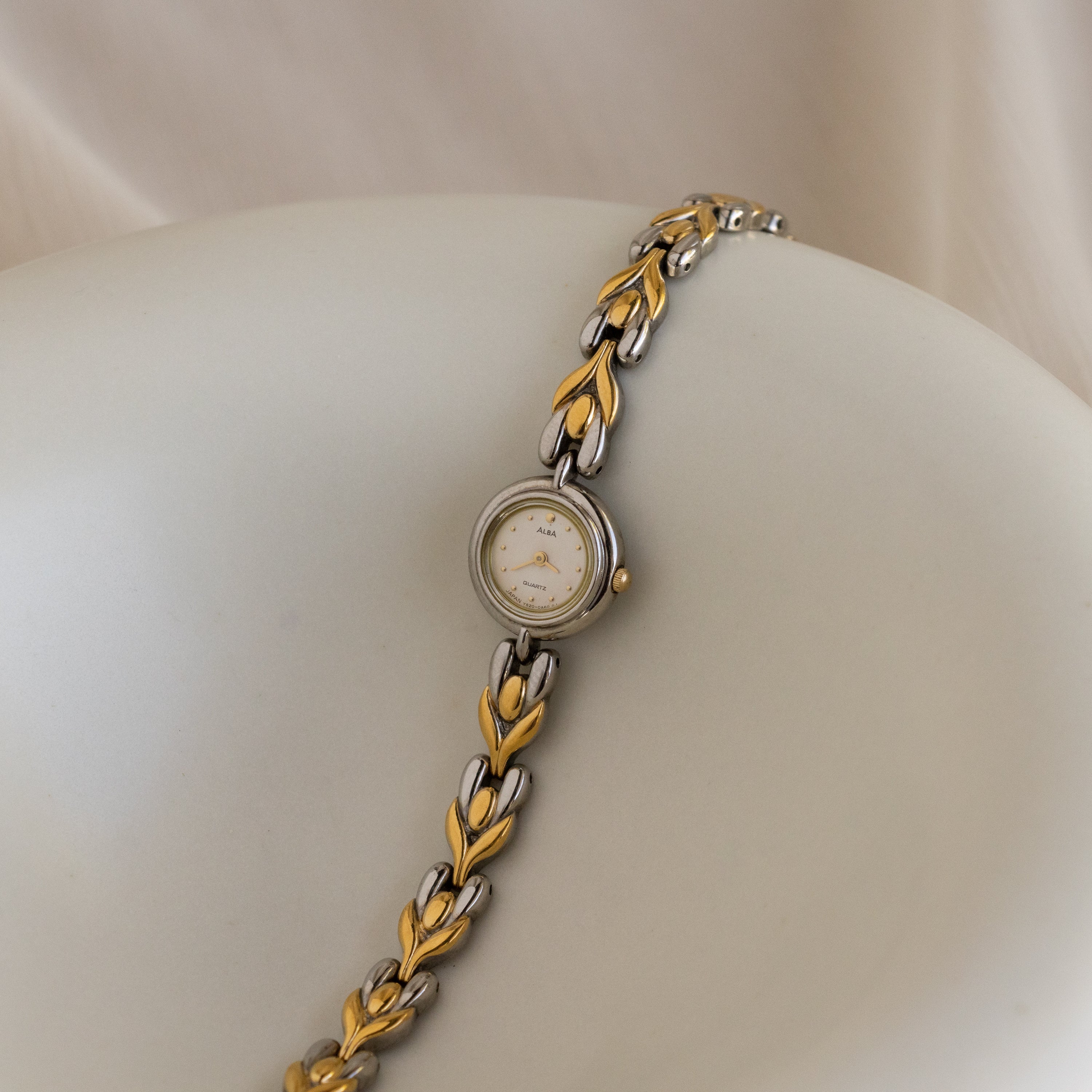 Vintage Alba Dainty Round Two Tone Watch