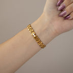 Vintage Lancel Round Chainlink Gold Watch