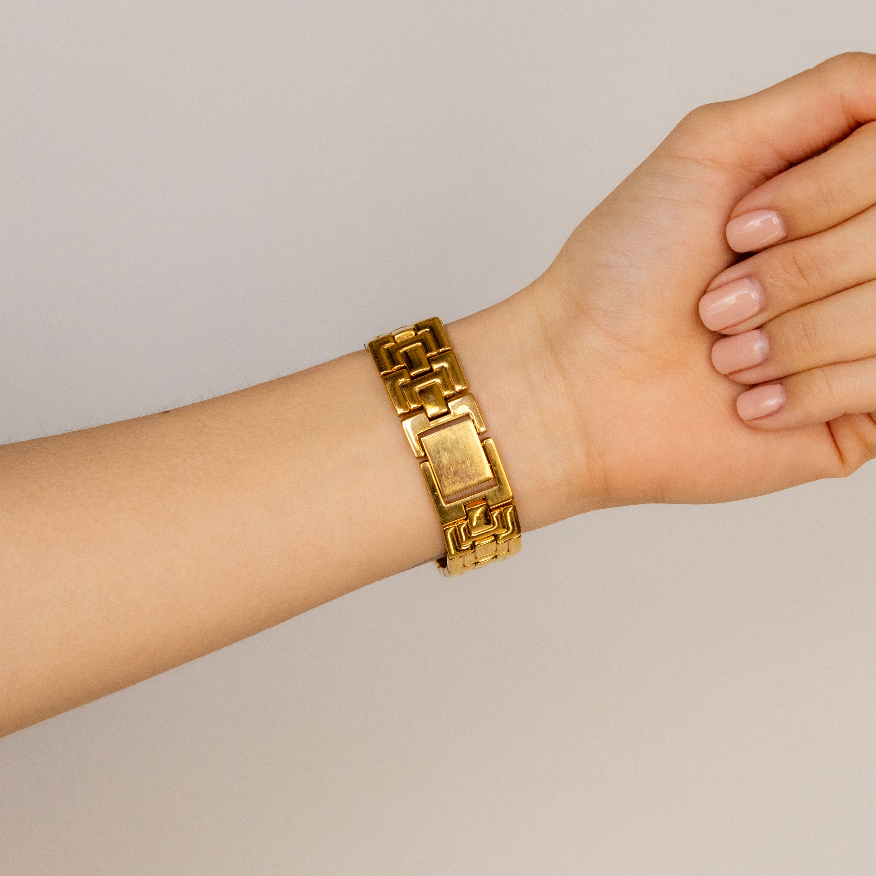 Vintage Givenchy Swiss Bold Rectangular Gold Watch