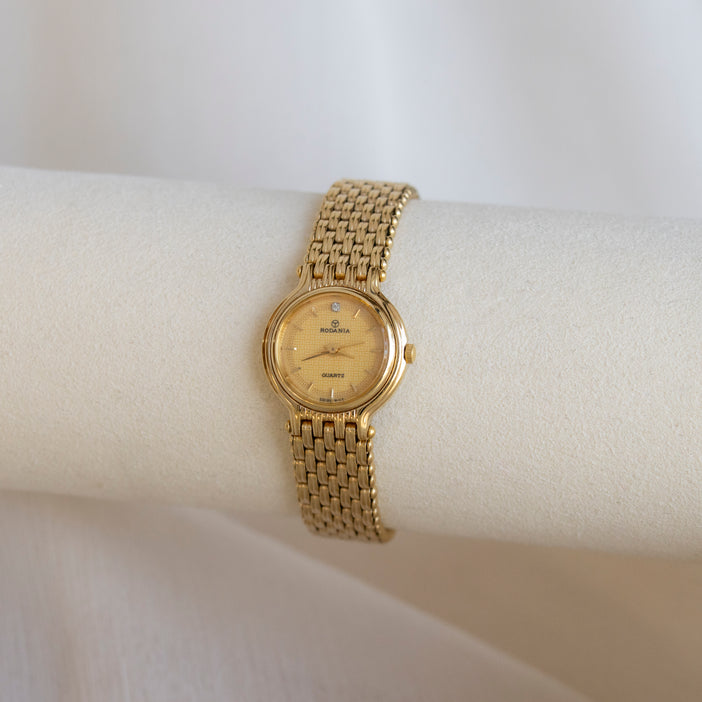 Vintage Rodania Swiss Round Gold Watch