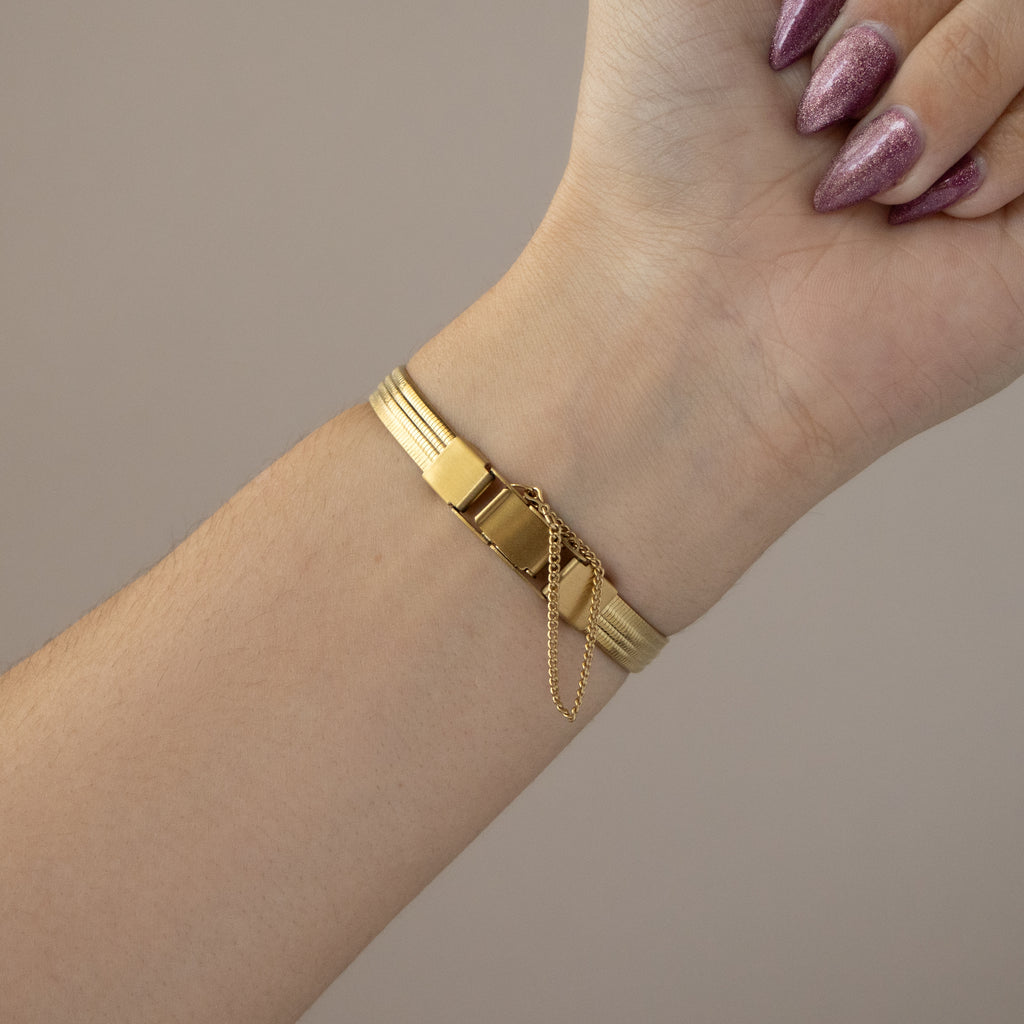 Vintage Citizen Cushion Stripe Gold Watch